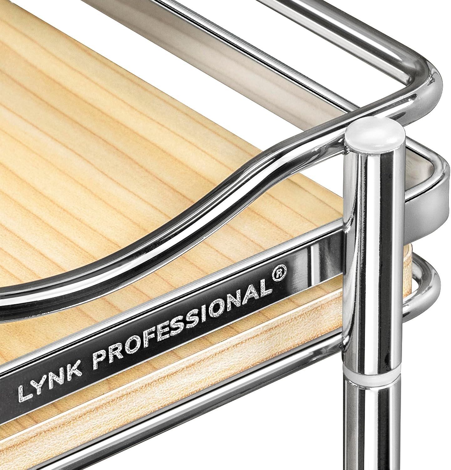 LYNK PROFESSIONAL® Élite™ Pull Out Spice Rack Organizer for Inside Kitchen Cabinets - 6 x 21 - Slide Out Drawer – Wood/Chrome Sliding Spice Organization for cabinet - Spice Racks - 6 Tier